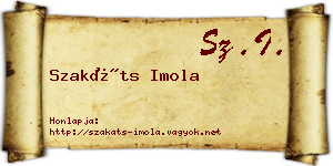 Szakáts Imola névjegykártya